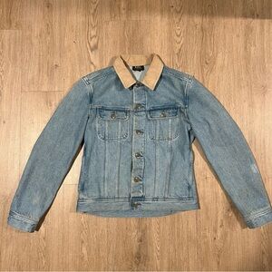 A.P.C. Howl Denim Jacket with Beige Collar size Large